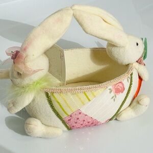 Vintage Odellette Plush Bunny Easter Basket